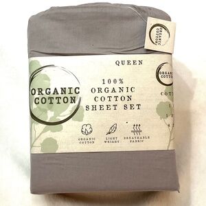 Alloy Grey 100% Organic Cotton Sheet Set SZ QUEEN